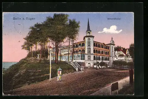 AK Sellin /Rügen, Strandhotel von der Strasse aus