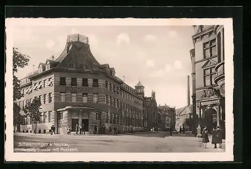 AK Schwenningen a. Neckar, Hindenburg-Strasse mit Postamt