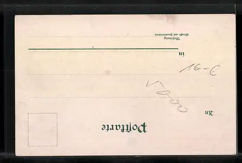 Lithographie Erfurt, Stadtansicht mit Umland