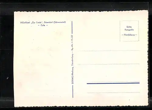 AK Sitzendorf /Schwarzatal, HO-Hotel Zur Linde - Café