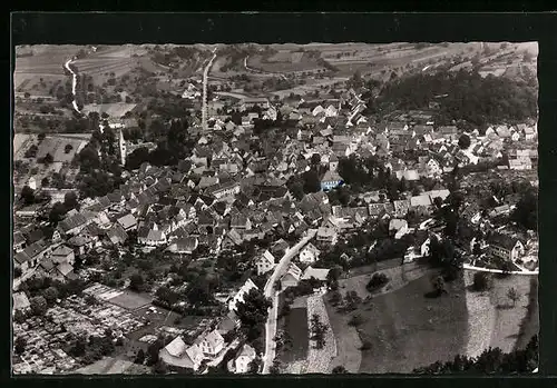 AK Stein b. Pforzheim, Fliegeraufnahme des Ortes