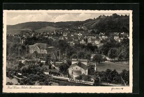 AK Bad Kösen, Blick vom Gradierwerk aus der Vogelschau