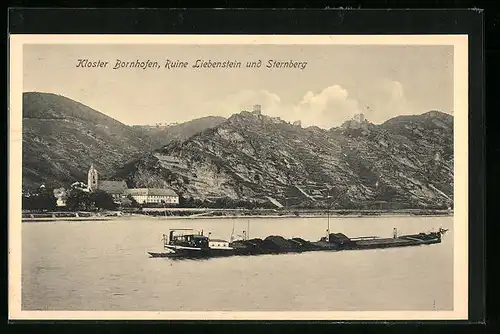 AK Bornhofen, Kloster mit Ruine Liechtenstein und Sternberg