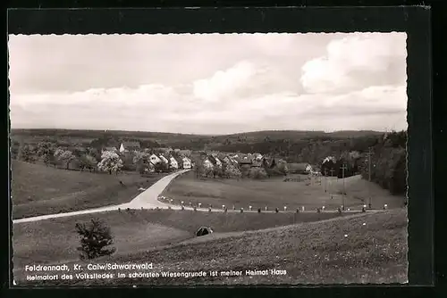 AK Feldrennach /Calw, Ortsansicht mit Wiesen