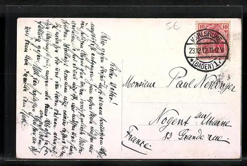 AK Karlsruhe, Marktplatz mit Strassenbahn