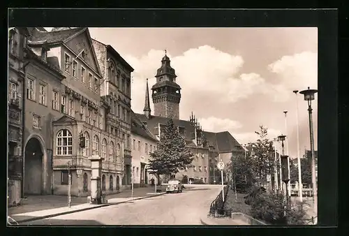 AK Zeitz, Strasse am Friedensplatz