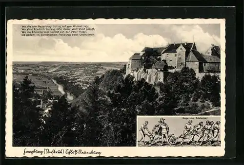 AK Freyburg a. U., Totalansicht mit Schloss Neuenburg