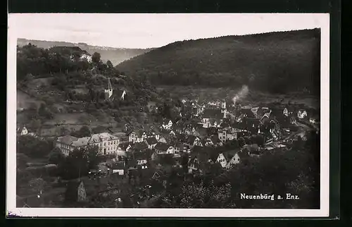 AK Neuenbürg /Enz, Totalansicht aus der Vogelschau