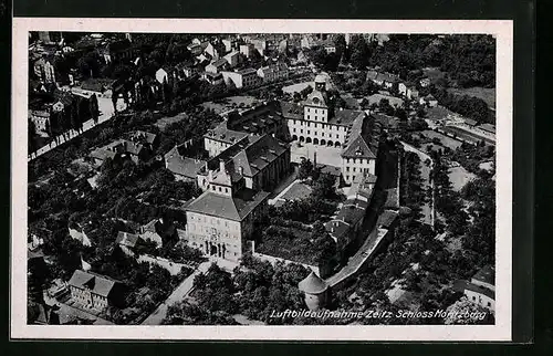 AK Zeitz, Schloss Moritzburg, Fliegeraufnahme