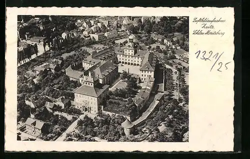 AK Zeitz, Schloss Moritzburg, Fliegeraufnahme