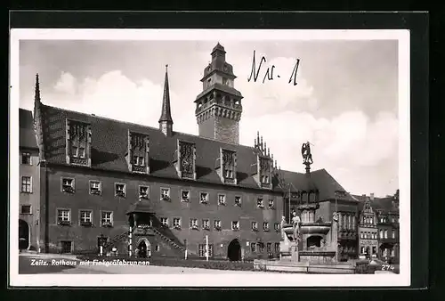 AK Zeitz, Rathaus mit Finkgräfebrunnen