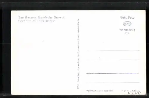 AK Bad Buckow /Märk. Schweiz, FDGB-Heim Märkische Schweiz