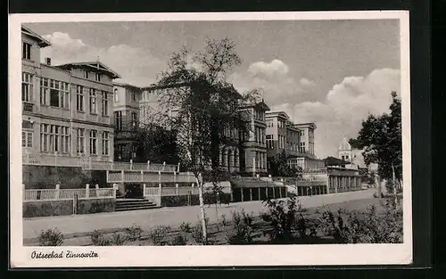 AK Zinnowitz, Hotel Seeblick mit Strasse