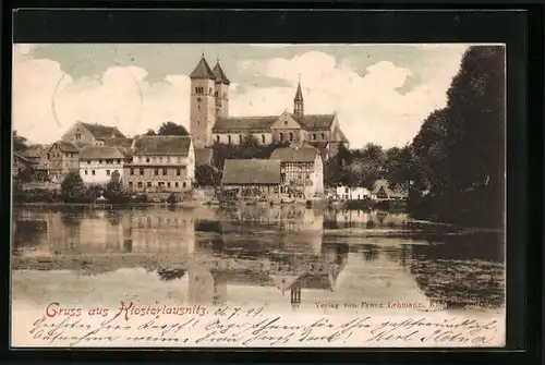 AK Klosterlausnitz, Uferpartie mit Kirche