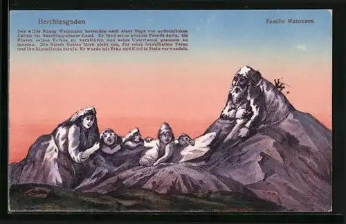 AK Berchtesgaden, Familie Watzmann, Berg mit Gesicht / Berggesichter