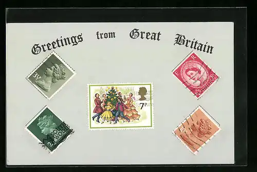 AK Briefmarken aus Grossbritannien