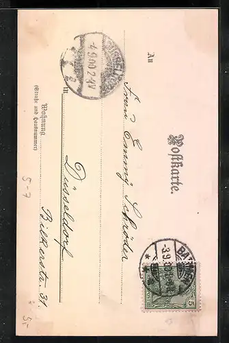 AK Zwei Damen in Biedermeierkleidern mit Schirm