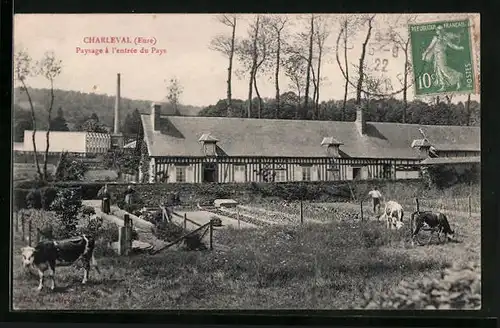 AK Charleval, Paysage à l`entrée du Pays