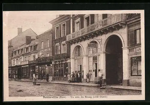 AK Beuzeville, Un coin du Bourg