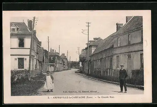 AK Amfreville-la-Campagne, La Grande Rue