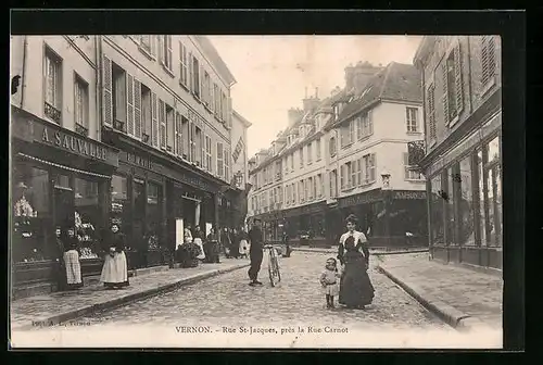 AK Vernon, Rue St-Jacques, près la Rue Carnot