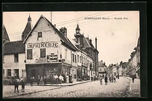 AK Etrépagny, Grande Rue