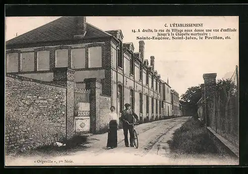 AK Orgeville, La rue du Village