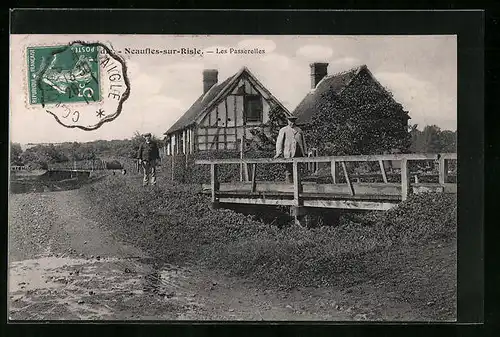 AK Neaufles-sur-Risle, Les Passerelles