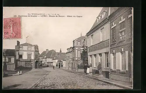 AK Lyre, Route de Rouen, Hôtel du Cygne