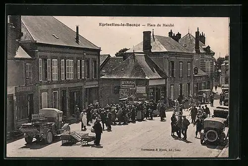 AK Egriselles-le-Bocage, Place du Marché