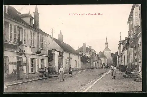 AK Flogny, La Grande Rue