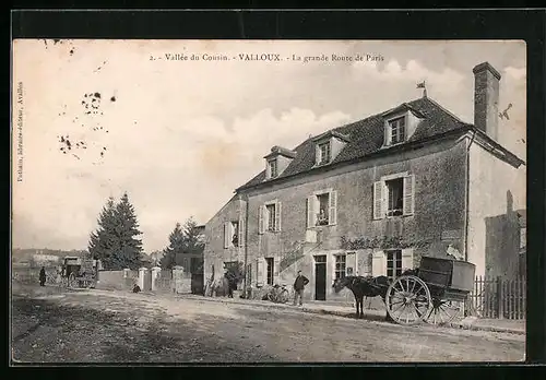 AK Valloux, La grande Route de Paris