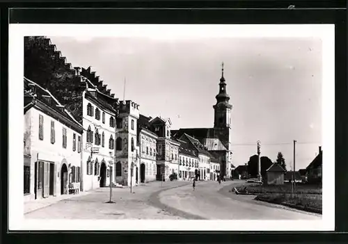 AK Gnas, Strassenpartie mit Kirche