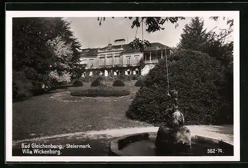 AK Bad Gleichenberg, Villa Wickenburg vom Garten gesehen