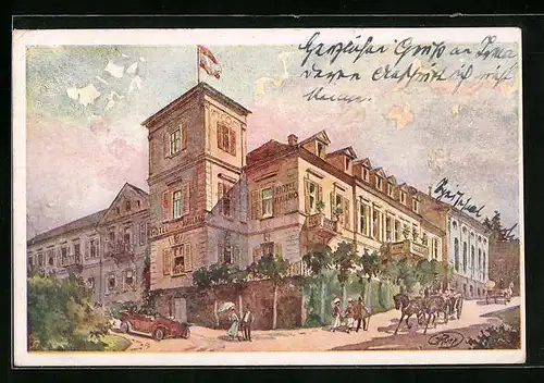 Künstler-AK Bad Gleichenberg, Hotel Mailand