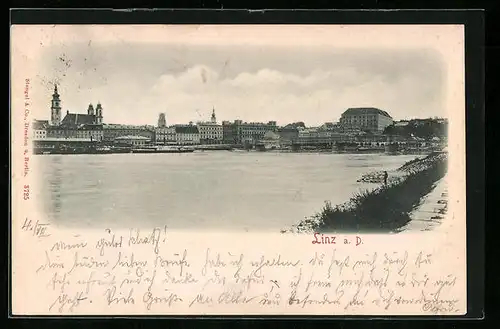 AK Linz a. d. Donau, Bebautes Donauufer