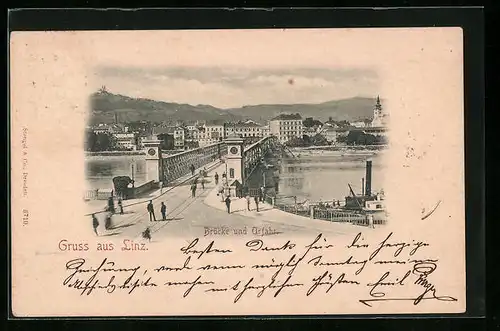 AK Linz a. d. Donau, Teilansicht von Urfahr