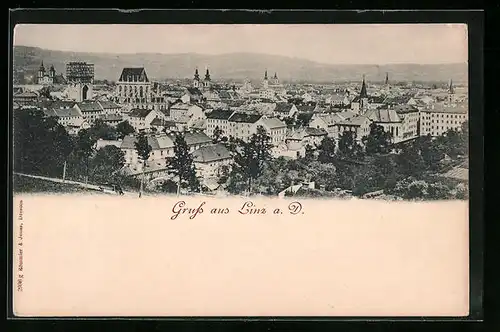 AK Linz a. d. Donau, Teilansicht der Stadt