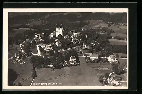 AK Linz a. d. Donau, Fliegeraufnahme von Pöstlingberg