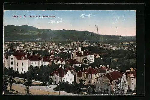 AK Linz a. d. Donau, Blick von der Kaisereiche