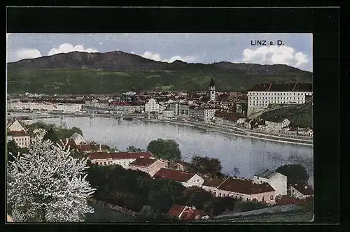 AK Linz a. d. Donau, Ortsansicht im Frühling