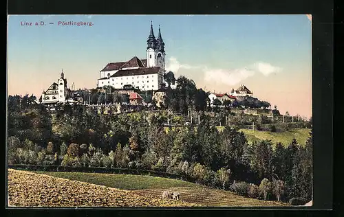 AK Linz a. d. Donau, Pöstlingberg im Herbst