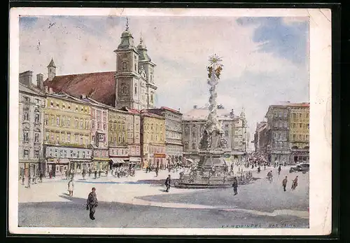 Künstler-AK Linz a. D., Platz