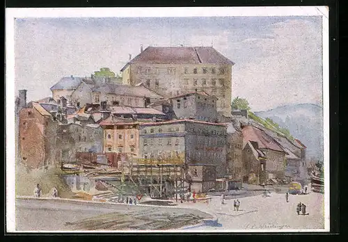 Künstler-AK Linz a. D., An der Burg