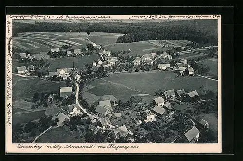 AK Zwerenberg, Fliegeraufnahme des Ortes