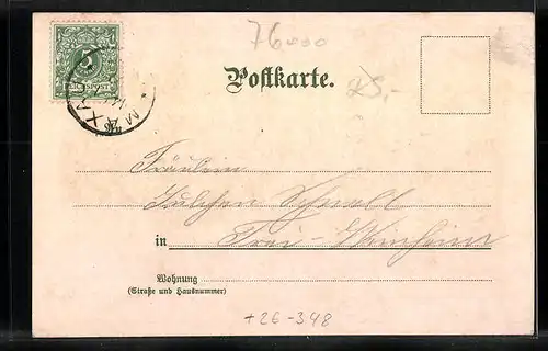 Künstler-AK Carl Münch: Karlsruhe, Kriegstrasse im Herbst