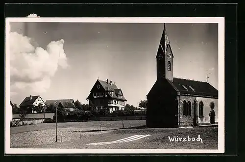 AK Würzbach, Ortspartie mit Kirche