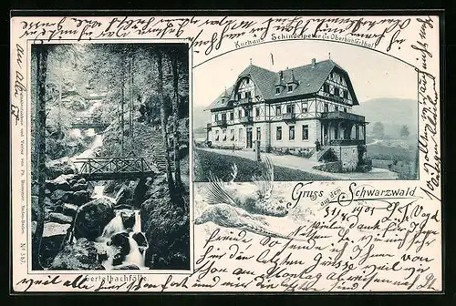 AK Oberbühlertal, Kurhaus Schindelpeter, Gertelbachfälle