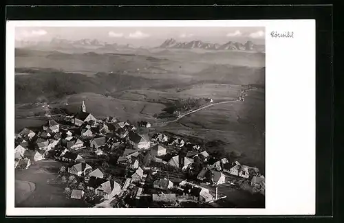 AK Görwihl, Totalansicht mit Gebirgspanorama