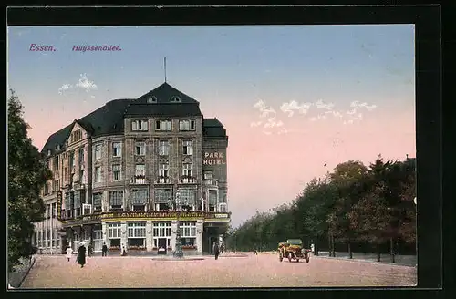 AK Essen, Huyssenallee mit Parkhotel